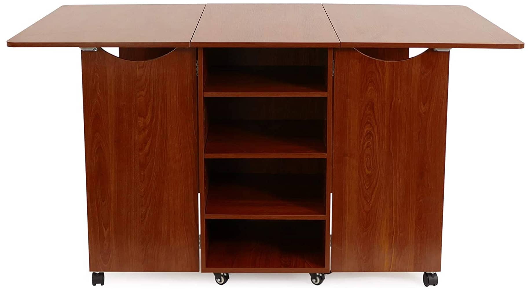 Teak Expandable CraftMaster Cutting Table with Storage