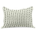 thumbnail image 1 of Arrow Knitted Quilt Pillowcover, Various Arrow Patterns on Retro Background Tools Boho Style Art, Standard King Size Pillow Cover for Bedroom, 36" x 20", Pale Beige Black, by Ambesonne, 1 of 2