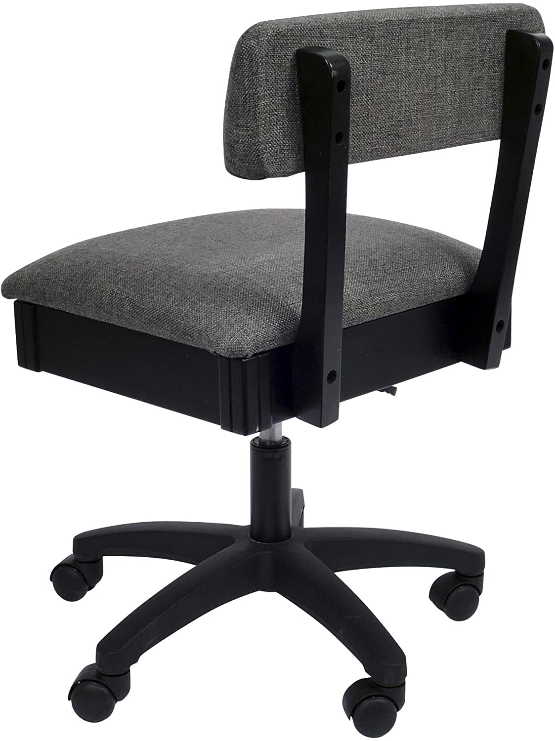 Gray Fabric Swivel Hydraulic Sewing Chair with Storage
