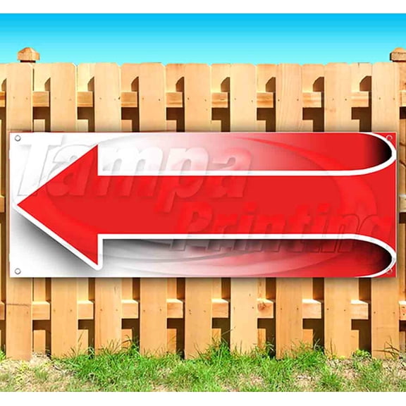 Arrow Left 13 oz Vinyl Banner With Metal Grommets