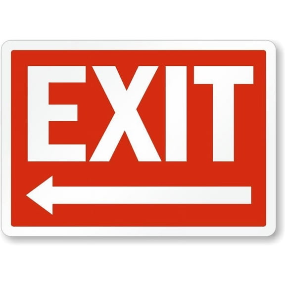 Arrow Left Exit Entrance Weatherproof Metal Aluminum Sign Size: 8 x 12 Inch