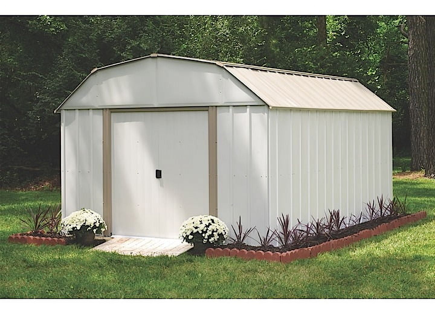 Large Eggshell Steel Barn Style Storage Shed