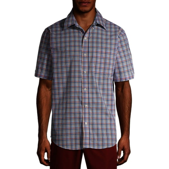 Arrow Men's Big and Tall Hamilton Poplin Wrinkle Free Short Sleeve Shirt