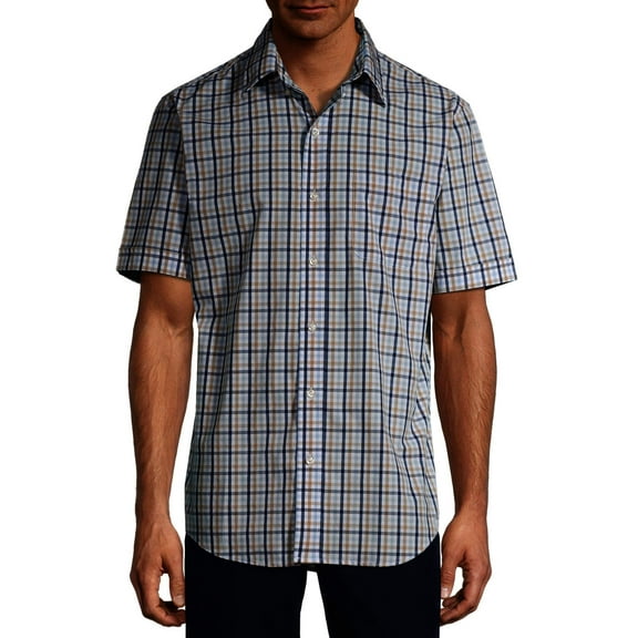 Arrow Men's Big and Tall Hamilton Poplin Wrinkle Free Short Sleeve Shirt