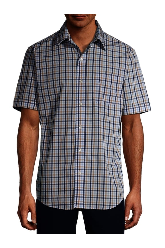 Men's Big and Tall Hamilton Poplin Wrinkle Free Short Sleeve Shirt