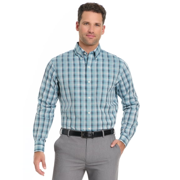 Arrow Men’s Hamilton Plaid Button Down Dress Shirt with Long Sleeves