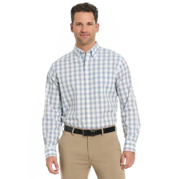 Arrow Men’s Hamilton Plaid Button Down Dress Shirt with Long Sleeves