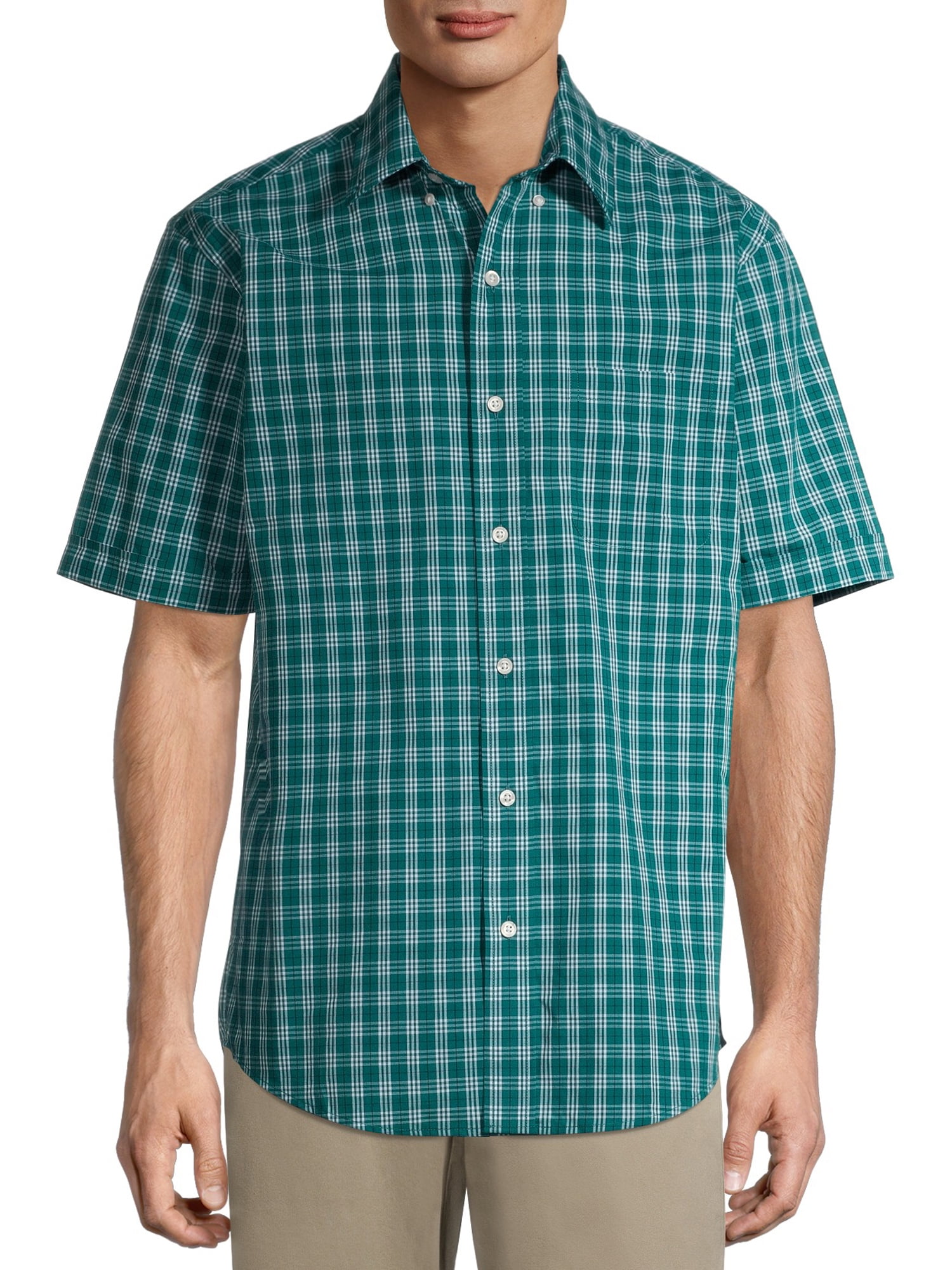 Arrow Men's Short Sleeve Hamilton Poplin Shirt - Walmart.com