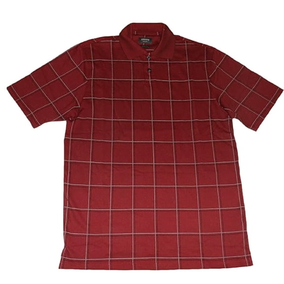 Arrow Men's Windowpane Polo Shirt Chocolate Truffle Size Small