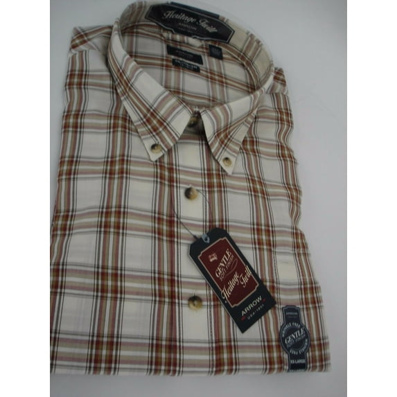 Arrow Mens Classic Fit Plaid Button Down Shirt Size Small