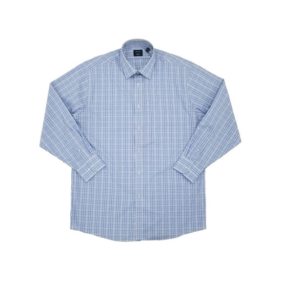 Arrow Mens Ruby Blue & Red Check Stretch Long Sleeve Dress Shirt 2XL 36/37