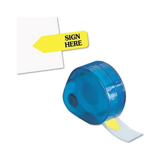 Arrow Message Page Flags in Dispenser "Sign Here", Yellow, 120 Flags/Dispenser