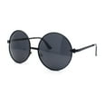thumbnail image 1 of Arrow Metal Jewel Hinge Round Circle Lens Oversized Hippie Metal Rim Sunglasses All Black, 1 of 4