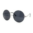 thumbnail image 1 of Arrow Metal Jewel Hinge Round Circle Lens Oversized Hippie Metal Rim Sunglasses Silver - Black, 1 of 4