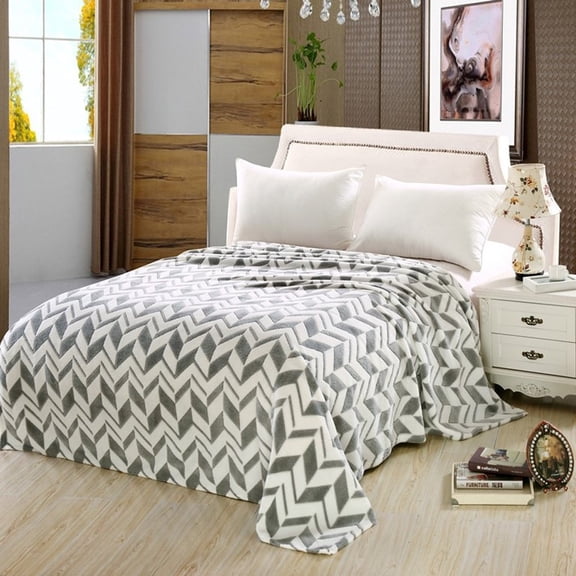 Arrow Micro Plush Blanket (King, Grey)