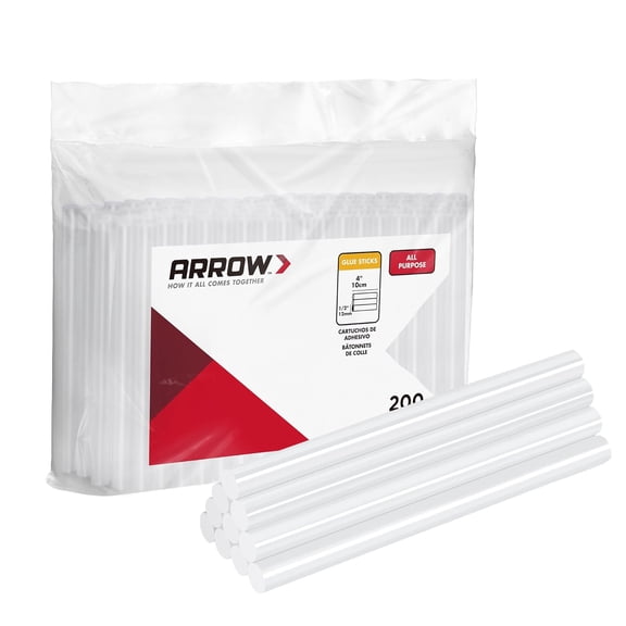 Arrow Mini Hot Glue Sticks, 200 Pack Clear Gun 4" and 5/16'' Diameter High Viscosity All-Purpose Stick for DIY Art, Craft General Repairs, Festival Home Decoration