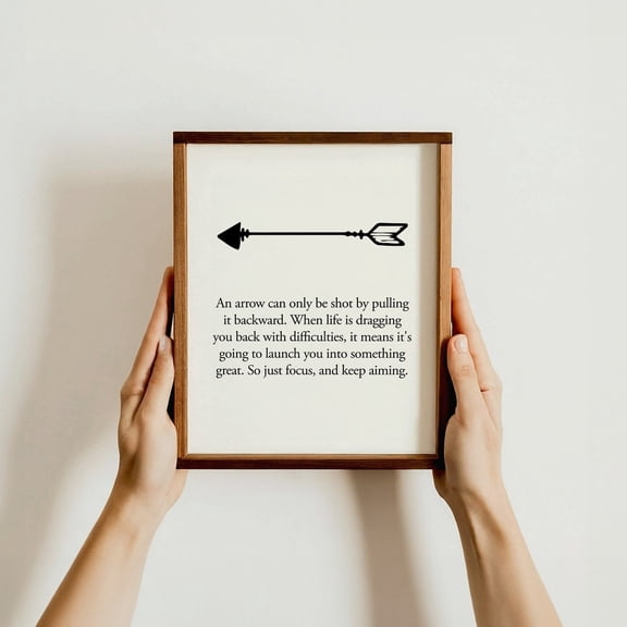 Arrow Motivational Quote Focus Aim Home Decor Perseverance Students