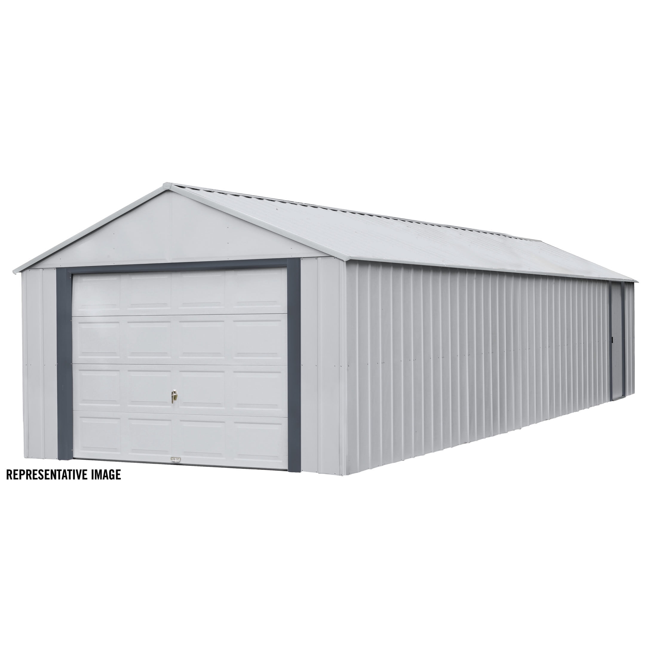 Murryhill 14' x 31' Gray Steel Garage Storage Building