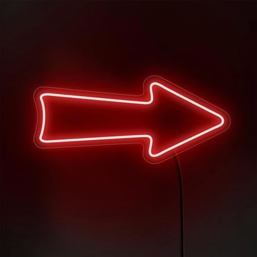 Arrow Neon Sign for Directions, Business Backdrop, Arrow LED Light Signs, Direction Neon Signs, Directional Lights Sign, Door arrow Neon Sign, Entrance Direction Sign Dimmable.Size:12inch-USB
