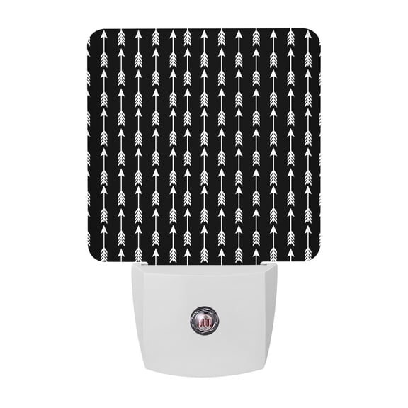 Arrow Night Lights, Abstract Rustic Western Tribal Geometric Arrow Black Smart Auto Dusk to Dawn Sensor Nightlights Plug-in Nightlight for Bedroom Bathroom Living Room Kitchen Hallway
