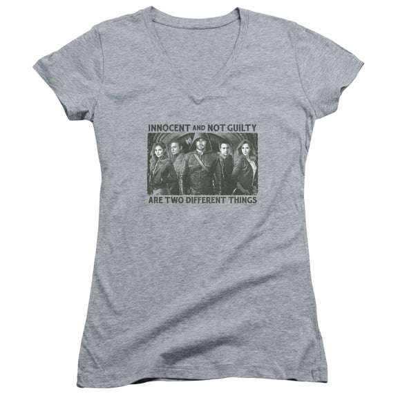 Arrow - Not Guilty - Juniors Cap Sleeve V-Neck Shirt - XX-Large