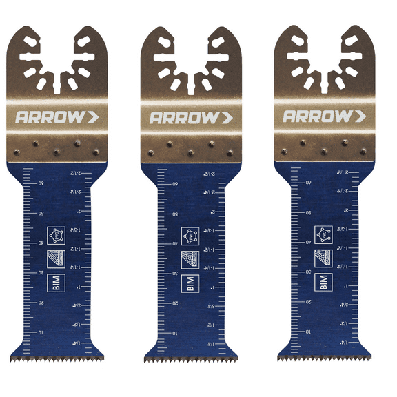 Arrow OSC101-3 1-1/4" Extended Plunge Thick Wood Blade, Plunge Thick Wood, 3 Piece