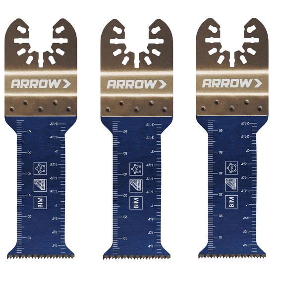 Arrow OSC101-3 1-1/4" Extended Plunge Thick Wood Blade, Plunge Thick Wood, 3 Piece