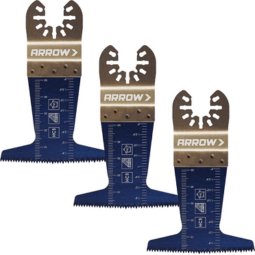 Arrow OSC105-3 Japanese Tooth Tough Curve Wood Oscillating Tool Blade for Hardwood, PVC, Drywall, Universal, Fits Most Multitools, 2-1/2 inch, 3-Pack