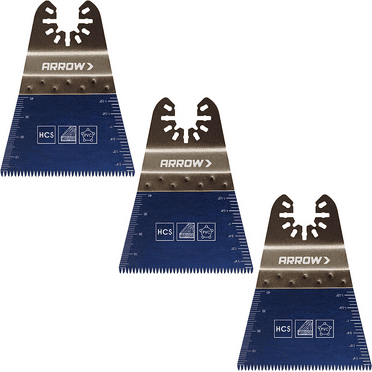 Arrow OSC106-3 Japanese Tooth Oscillating Blade for Hardwood, Wood, PVC, Drywall, Universal, Fits Most Multitools, 2-11/16 inch, 3-Pack