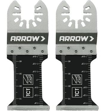 Arrow OSC302-2 Titanium Coated Carbide Enhanced Oscillating Multitool Saw Blades for Wood, Drywall, PVC, and Metal, Universal, Fits Most Multitools, 1-3/8 Inch, 2-Pack