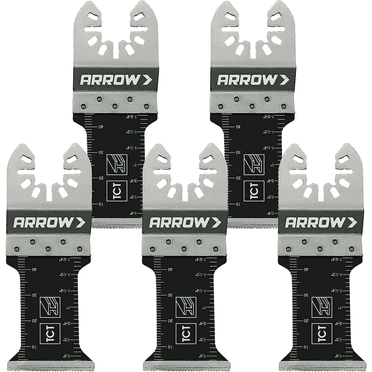 Arrow OSC302-5 Titanium Coated Carbide Enhanced Oscillating Multitool Saw Blades for Wood, Drywall, PVC, and Metal, Universal, Fits Most Multitools, 1-3/8 Inch, 5-Pack