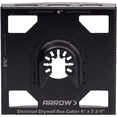 thumbnail image 1 of Arrow OSCGB2-1 Gang Electrical Box Drywall Cutting Blade for Oscillating Tools (Pack of 2), Universal, Fits Most Multitools, Includes Adapter, Makes 4” by 3-3/4” Hole, 1 of 7