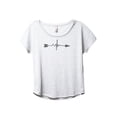 thumbnail image 1 of Arrow Path Life Women's Fashion Slouchy Dolman T-Shirt Tee Heather White X-Large, 1 of 3