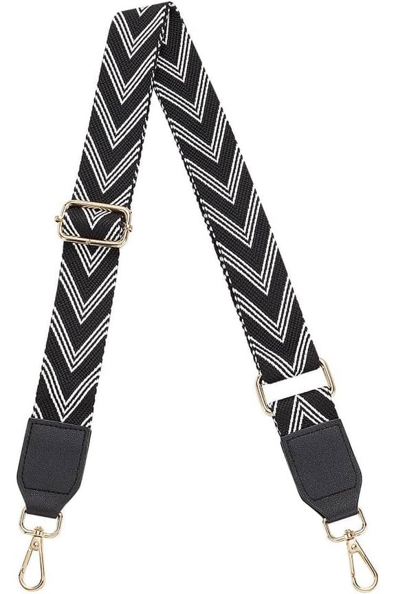 Arrow Pattern Polyester Adjustable Webbing Bag Straps with Alloy Swivel Clasp Light Gold 77~126cm