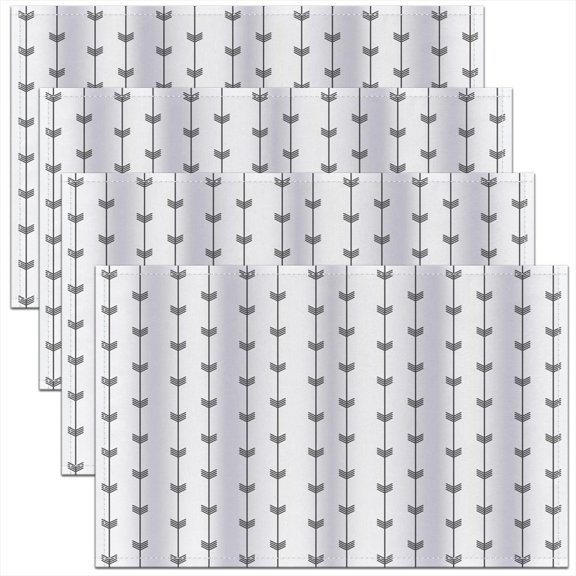 Arrow Placemats Set of 4 18"x12" Wild Hunting Table Place Mats, Decor Ombre White Grey Arrow Placemat for Kitchen Dining Table Decor Indoor Outdoor