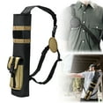 thumbnail image 1 of Arrow Quiver,Archery Lightweight Back Arrow Quiver,Dual Use Foldable Compact Hip Arrows Bag with Molle System Pocket Hanged for Target Shooting Hunting(Khaki), 1 of 9
