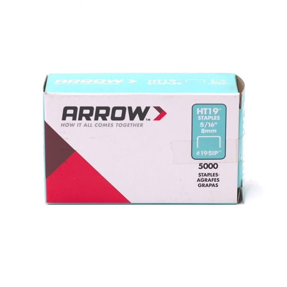 Arrow R19 Heavy Duty Staples, Galvanized Steel Construction, 5000 Pack, 5/16-Inch Leg Length, 3/8-Inch Crown Width