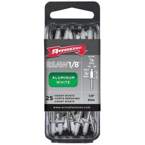 Arrow RSAW1/8 Short White Aluminum Rivet, 1/8"