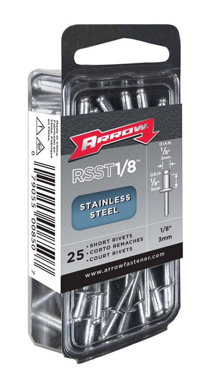 Arrow RSST1/8 Short Pop Rivet 1/8 in L Stainless Steel