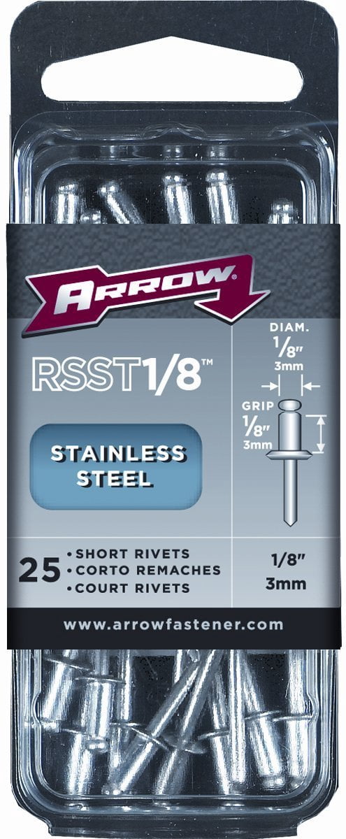 Arrow 1/8 In. x 1/8 In. Stainless Steel Rivet (25-Count) RSST1/8 ...