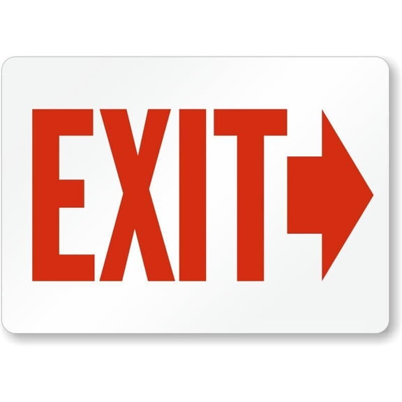 Arrow Right Exit Entrance Weatherproof Metal Aluminum Sign Size: 16 x 12 Inch