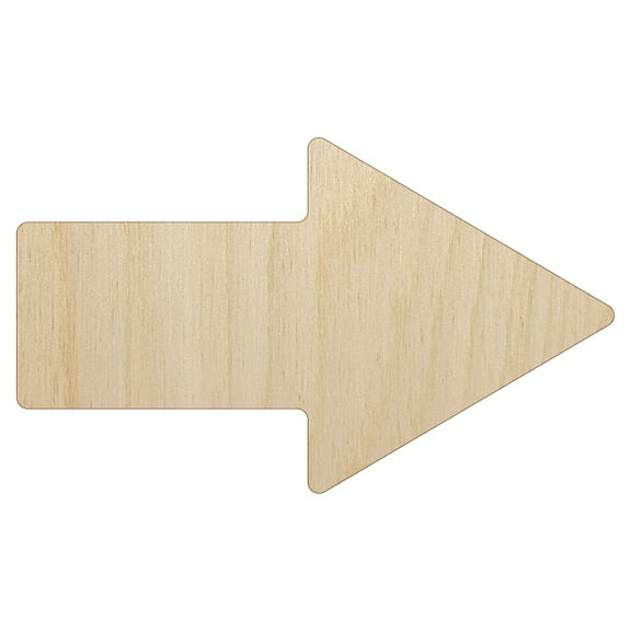 Arrow Rounded Corners Solid Wood Shape Unfinished Piece Cutout Craft DIY Projects - 6.25 Inch Size - 1/4 Inch Thick