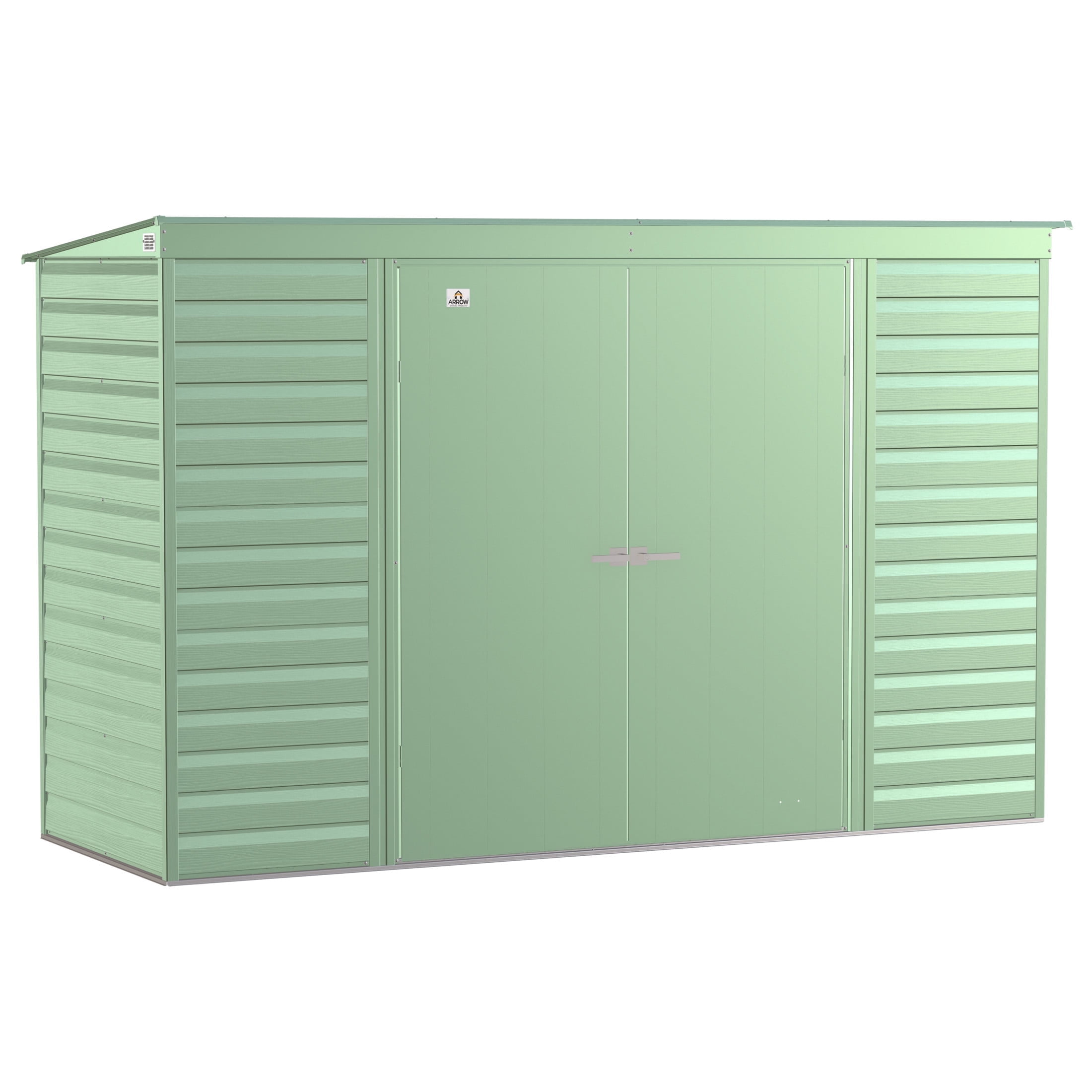 Green Galvanized Steel 10 x 4 ft Storage Shed