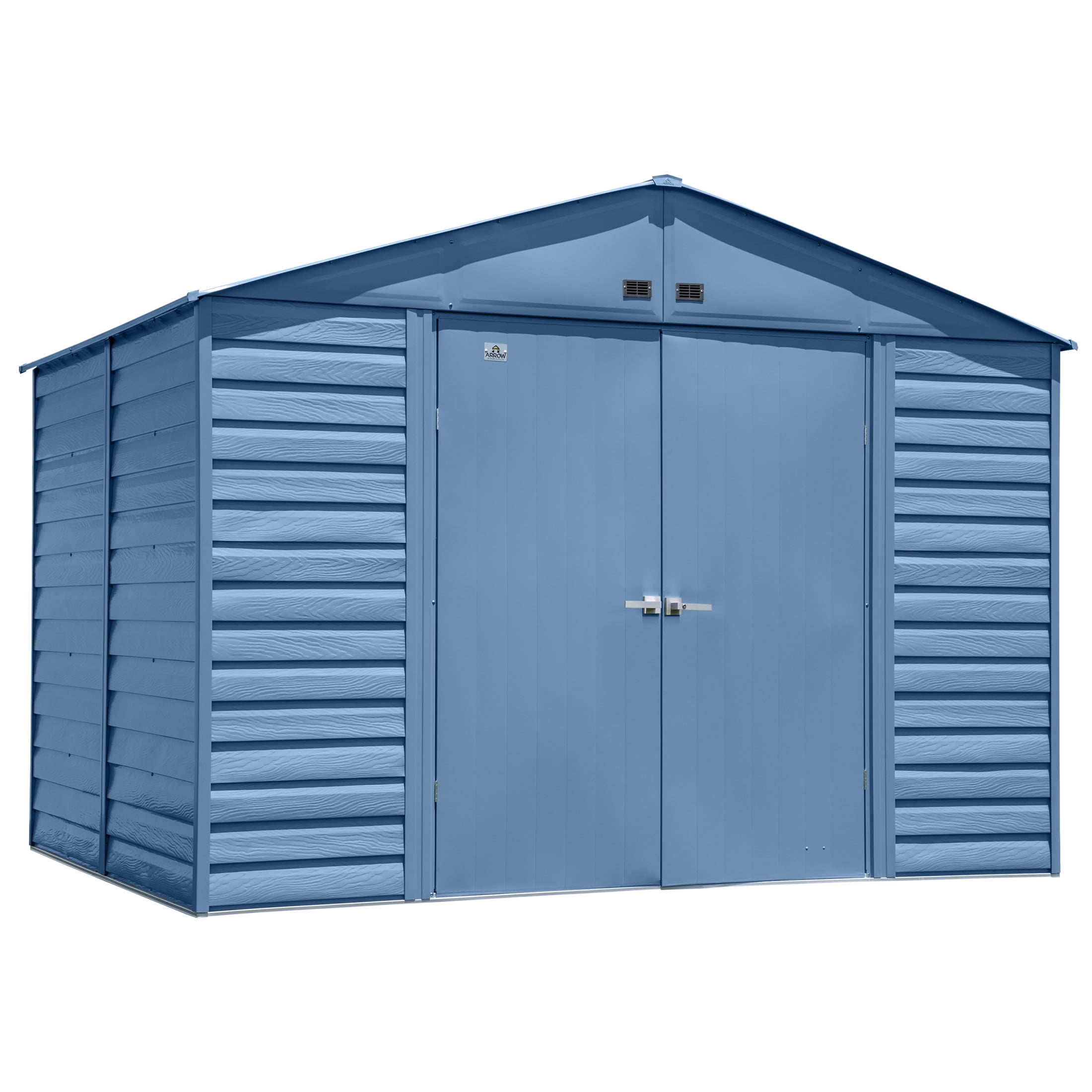 Blue Grey 10x8 Galvanized Steel Storage Shed with Swing Doors