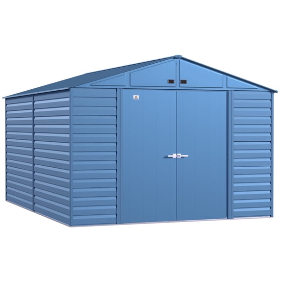 Arrow Select 10 x 14 x 8 ft Blue Grey Steel Storage Shed
