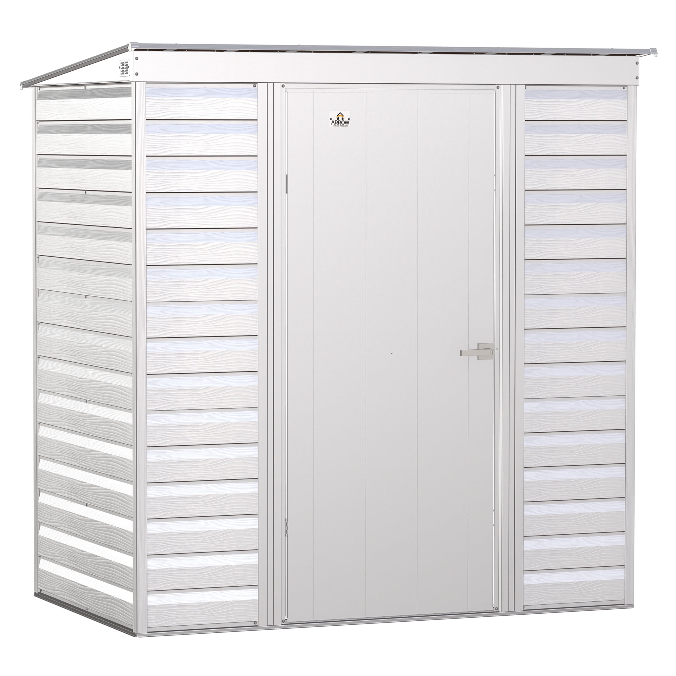 6 ft x 4 ft Flute Grey Galvanized Steel Storage Shed