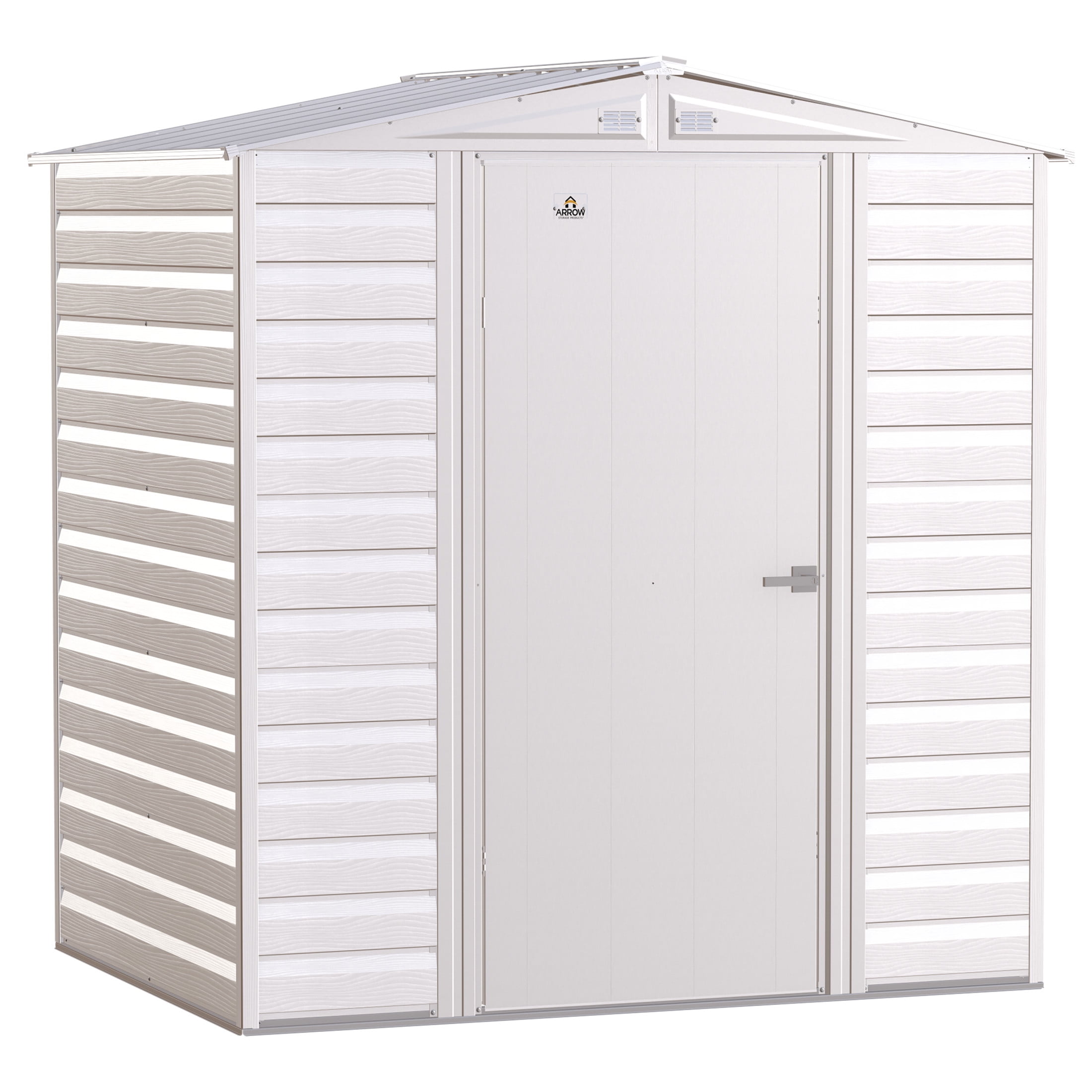 Flute Grey 6x5 Galvanized Steel Storage Shed with Swing Doors