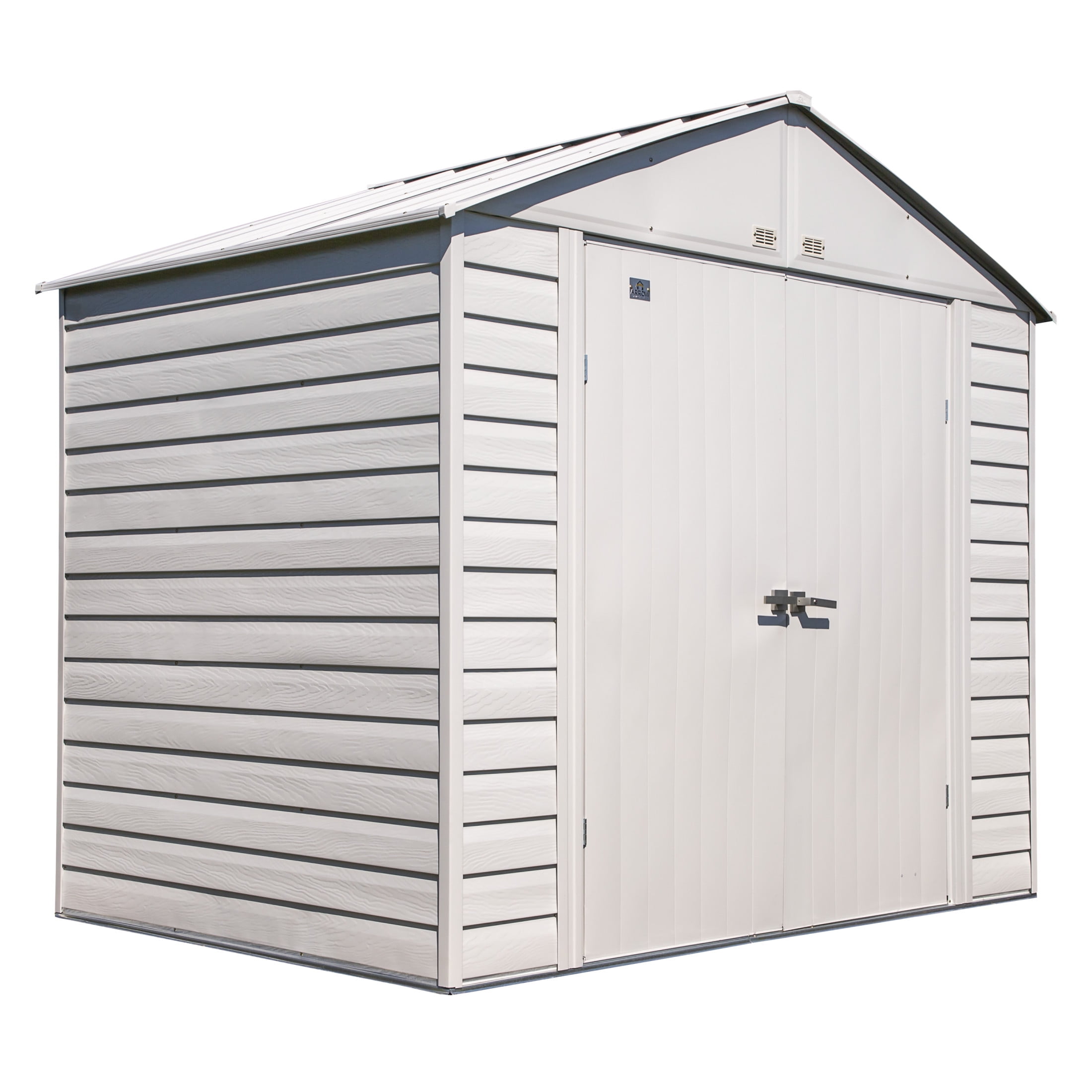 Flute Grey 8x6 Galvanized Steel Storage Shed with High Gable Roof