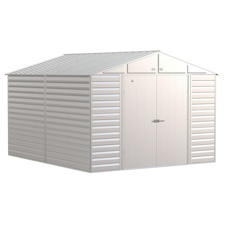 Arrow Select 10 x 12 x 8 ft Flute Grey Steel Storage Shed