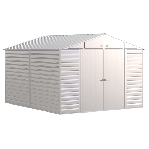 Arrow Select 10 x 12 x 8 ft Flute Grey Steel Storage Shed